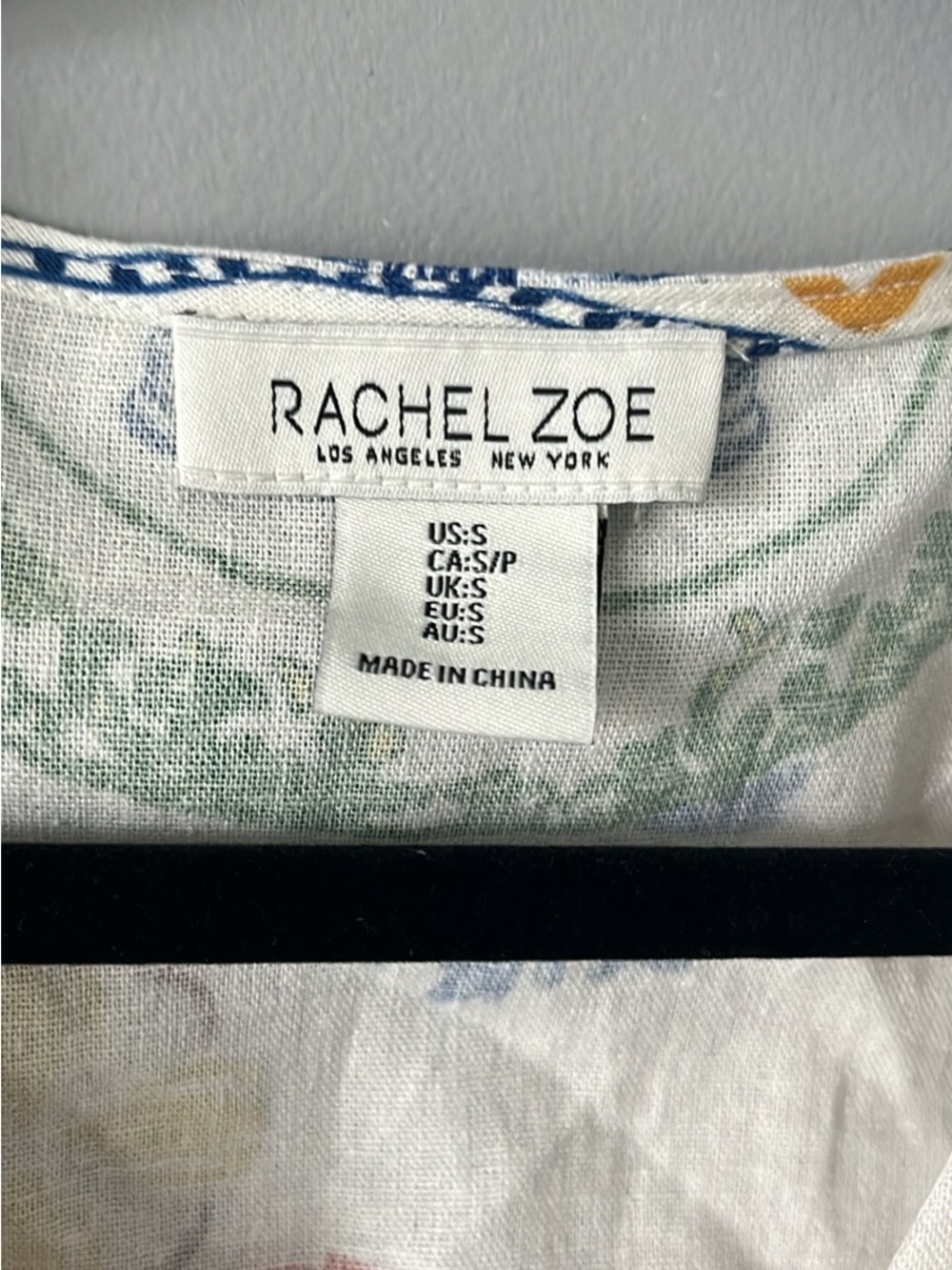 Rachel Zoe White Multi Mediterranean Floral Tie-Front Blouse - Picture 2 of 10